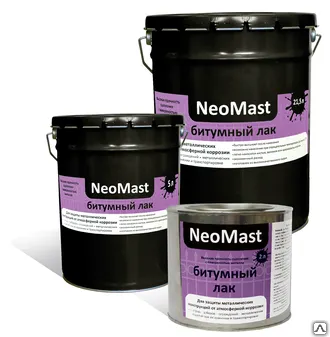 Фото №0 НЕОМАСТ битумный лак Банка 2 л