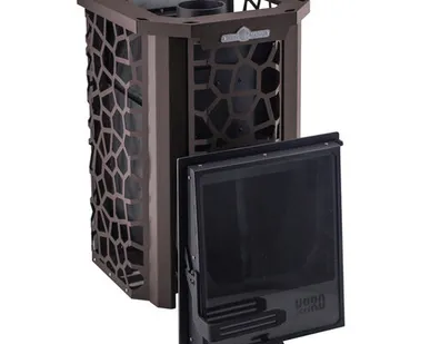 фото Печь для бани Сталь-Мастер HARD 28М Панорама 2021 со стеклом закр каменка дровяная