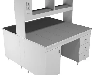 фото Физический островной стол со столешницей из керамогранитной плитки НВ-1500 ОК