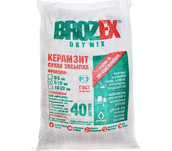 фото Керамзит 40 л BROZEX, фракция 5-10 мм, 0.04 м³