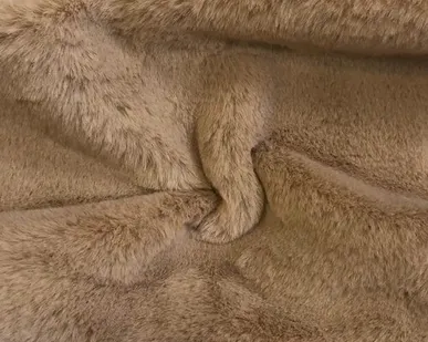 фото Искусственный мех под кролика 400 г/м2, ворс 11 мм, бежевый