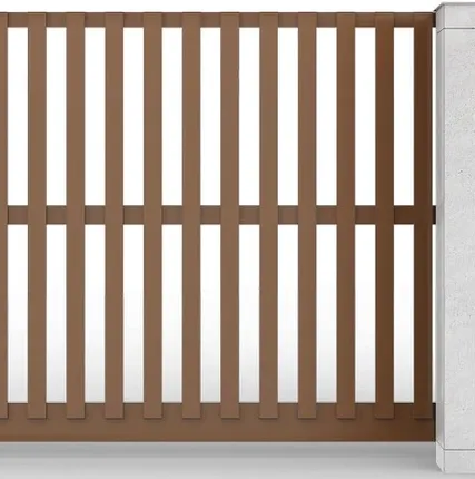 Фото №0 Откатные ворота ал-профиль коричневые вертикальные 3500х2000 мм