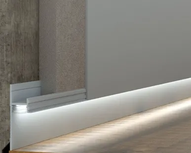 фото Теневой плинтус для парящих стен