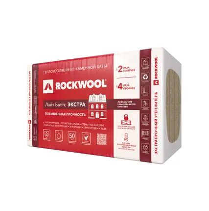 Фото №0 Роквул Лайт Баттс ЭКСТРА 1000х600х100 мм, 2.4м2