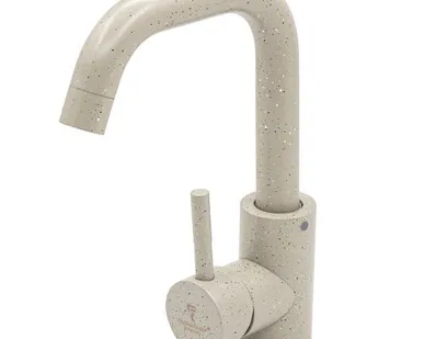 фото Смеситель для кухни РемоКолор крепление гайка бежевый под камень