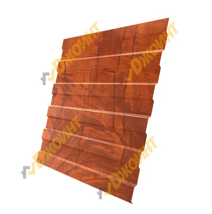 Фото №0 Профнастил С-10 0,5 Printech двухсторонний Naive (Темное дерево)