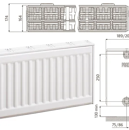 Фото №0 Радиатор стальной панельный PRADO Classic 33/300/2200 боковое подключение, на 42 м2