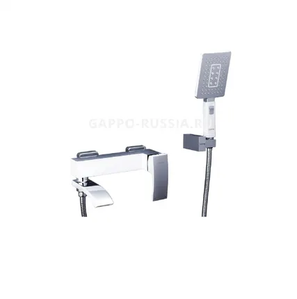 Фото №0 Смеситель для ванны GAPPO G3207-8 (Jacob) с коротким поворотным изливом, цвет: хром-белый