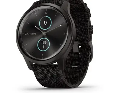 фото Часы Garmin Vivomove Style графитовый с черным плетеным нейлоновым ремешком