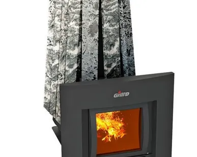 фото Печь для бани Grill D Cometa 350 Vega Stone Window Max (Серпентинит)