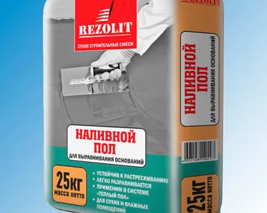 фото Ровнитель цементный Rezolit 25 кг (наливной пол)