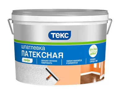 фото Шпатлевка латексная белый ТЕКС Профи 16 кг