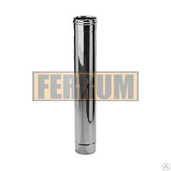 Фото №0 Дымоход 0.5 мм Труба 1.00 м 125 мм, нерж., Феррум