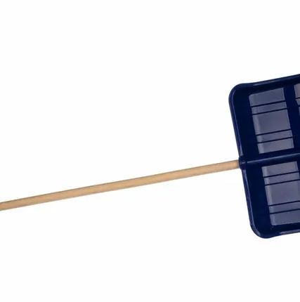 Фото №0 ЗУБР АЛЯСКА лопата снеговая, пластиковая с алюминиевой планкой, деревянный черенок, V-ручка, 490 мм.