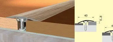 фото Порог стык разноуровневый с дюбелем Бук 40мм*0,9м Homis