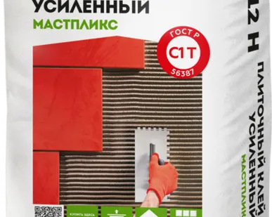 фото Клей для плитки усиленный ОСНОВИТ МАСТПЛИКС АС15Н, 25 кг