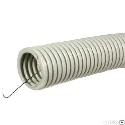 Фото №0 Труба ПВХ гофрированная с зондом d25мм (упаковка 50м)