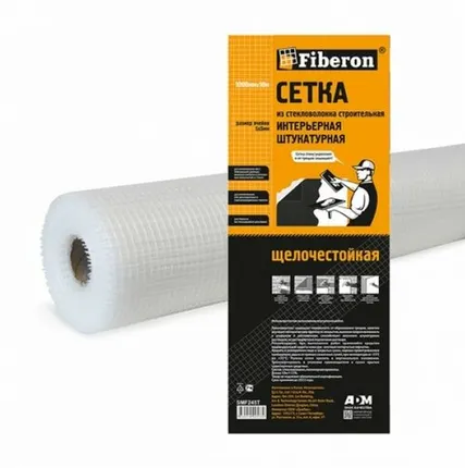 Фото №0 Сетка строительная интерьерная штукатурная из стекловолокна 1000ммх10м белая 5х5 Fiberon