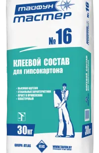 фото Клей для гипсокартона ТАЙФУН МАСТЕР №16, 30кг