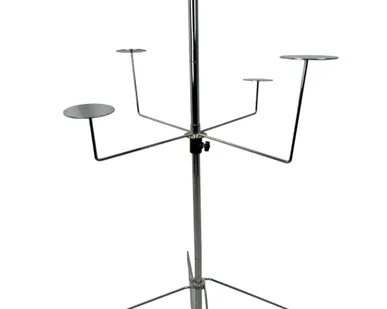 фото Стойка под шапки 4 уровня 16 держателей D=600мм Н=1700мм, хром