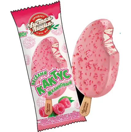 Фото №0 Эскимо Веселый Кактус пломбир с кусочками малины