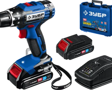 фото Дрель-шуруповерт, 2 АКБ (2 Ач), в кейсе DL-201-22