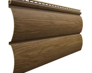 фото Сайдинг Docke Блок-Хаус D4.7T Миндаль Деке LUX под дерево