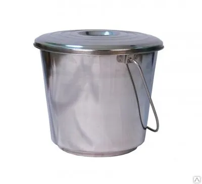 Фото №0 Ведро с крышкой 8л из нержавеющей стали