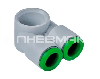 фото T13B0618 - Фитинг - серьга сдвоенная под пустотелый болт или дроссель под трубку 6мм