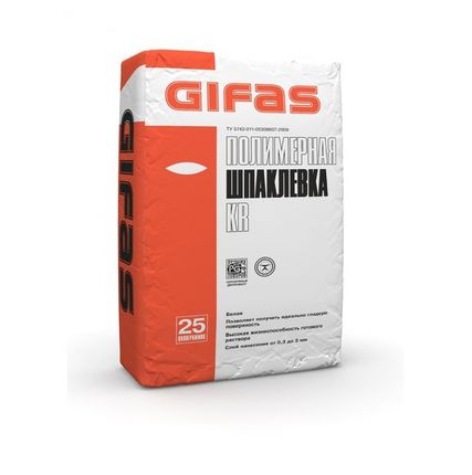 Фото №0 Шпаклевка полимерная KR, 25кг Gifas