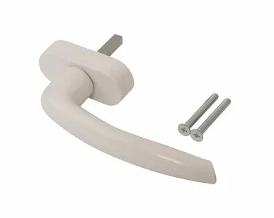 фото Ручка оконная Internika "Мелодия" алюминиевая 38 мм 45° + 2 винта 5х45 белый (9016)