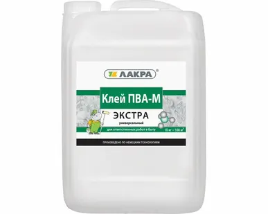фото Клей ПВА-М универсальный Экстра 10 кг Л-С (Lakra) Лакра