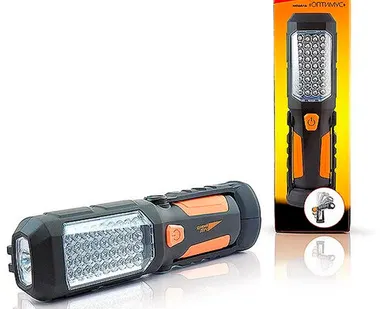 фото Фонарь ЯРКИЙ ЛУЧ "Оптимус" многофункц. 2 реж. (прожектор 0.5W/кемпинг 36LED), магнит/крюк, на 3xAA