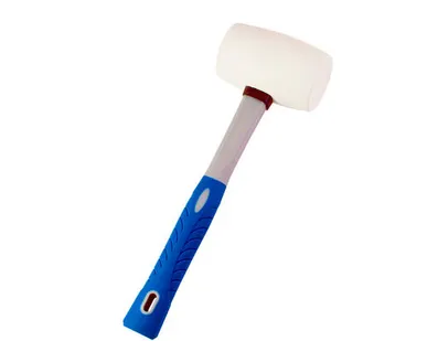 фото Киянка из белой резины, фиберглассовая рукоятка, 450 гр., Hardax, 1 шт