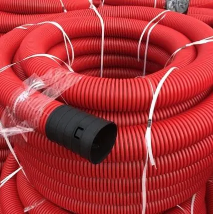 Фото №1 Труба гофрированная двустенная ПНД d=63 мм с протяжкой красная DKC 121963