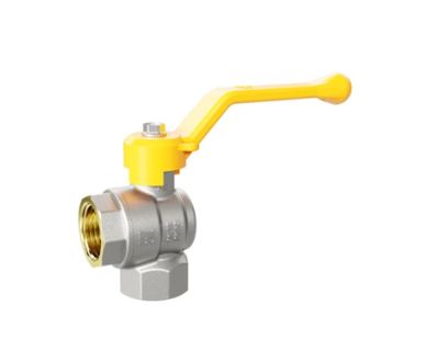 фото Кран шаровой латунный угловой LD Pride внутренняя/внутреняя рычаг GAS DN15 1/2