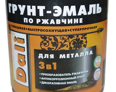 фото Грунт-эмаль "Дали" по ржавчине 3 в1 (0,75л)  11 Чёрный RAL 9005