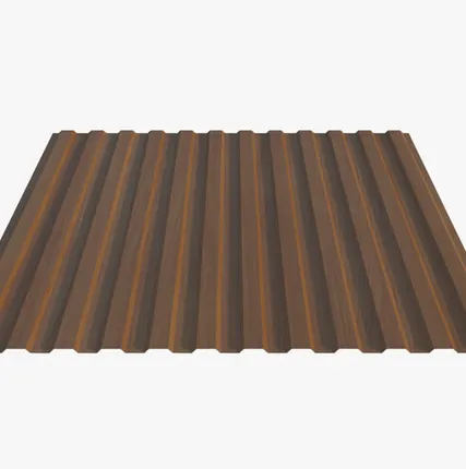 Фото №0 Профнастил Н10.40 покрытие 3D темный темный бук Россия, эконом, 0.4-0.45 мм