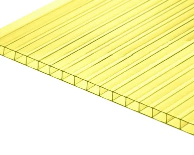 фото Сотовый поликарбонат CARBOGLASS Кристалл Желтый 4 мм (2,1*6 м)
