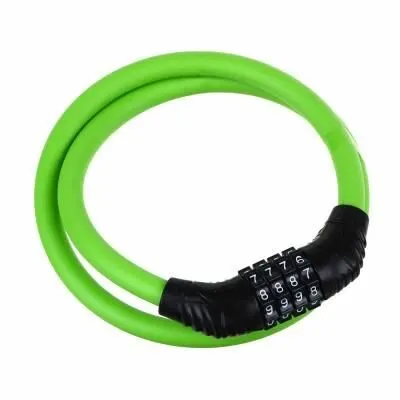 Фото №0 VETTA Замок велосипедный, 12x800мм, с матовым кодовым замком из 4 цифр зеленый