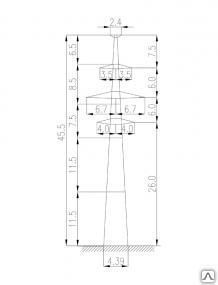 фото Промежуточная опора ЛЭП 220 Кв- 1П220-2Т