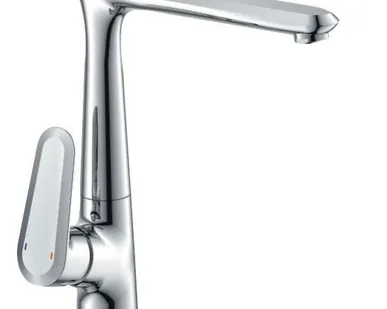 фото Смеситель на кухню с высоким изливом на гайке, подводка 45см SP102-018F