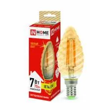 фото Лампа светодиодная LED-СВЕЧА ВИТАЯ-deco 7Вт 230В Е14 3000К 630Лм золотистая IN HOME