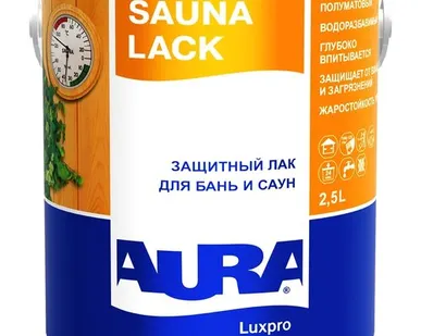 фото Лак AURA Лак для отделки саун AURA Sauna Lack 2,5 л полуматовый