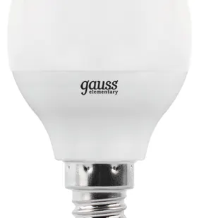 фото Лампа светодиод. GAUSS шарик 6W E14 тепло /53116