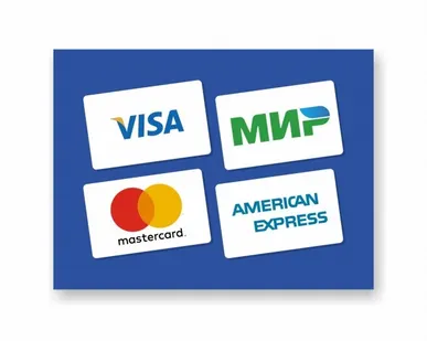 фото Наклейка «Принимаем к оплате карты Visa, МИР, MasterCard, Ame