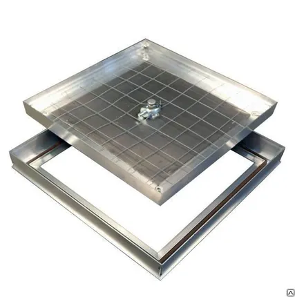 Фото №0 Люк ревизионный Барьер Практика 600х600 мм напольный съемный алюминиевый