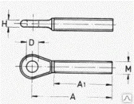 фото Ушко ф 8,5мм с наружной резьбой М 8х40, нерж. сталь А4