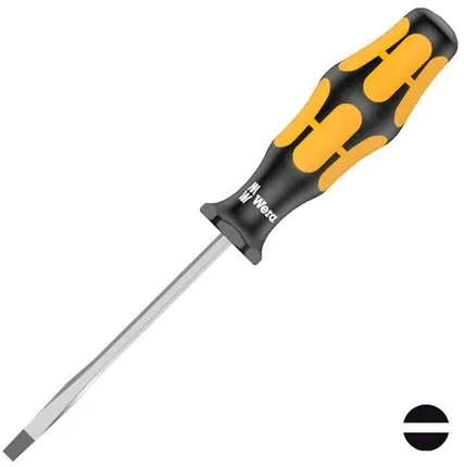 Фото №0 Шлицевая ударная отвертка 0.6 x 3.5 x 80mm Wera Kraftform Plus 932 A (WE-018260)