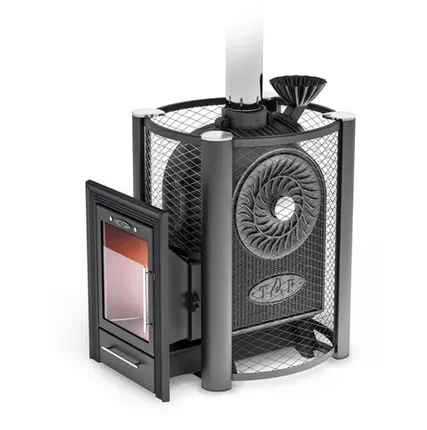 Фото №0 печь банная ТМФ Чёрная жемчужина Люмина Плюс с чугунной каменкой